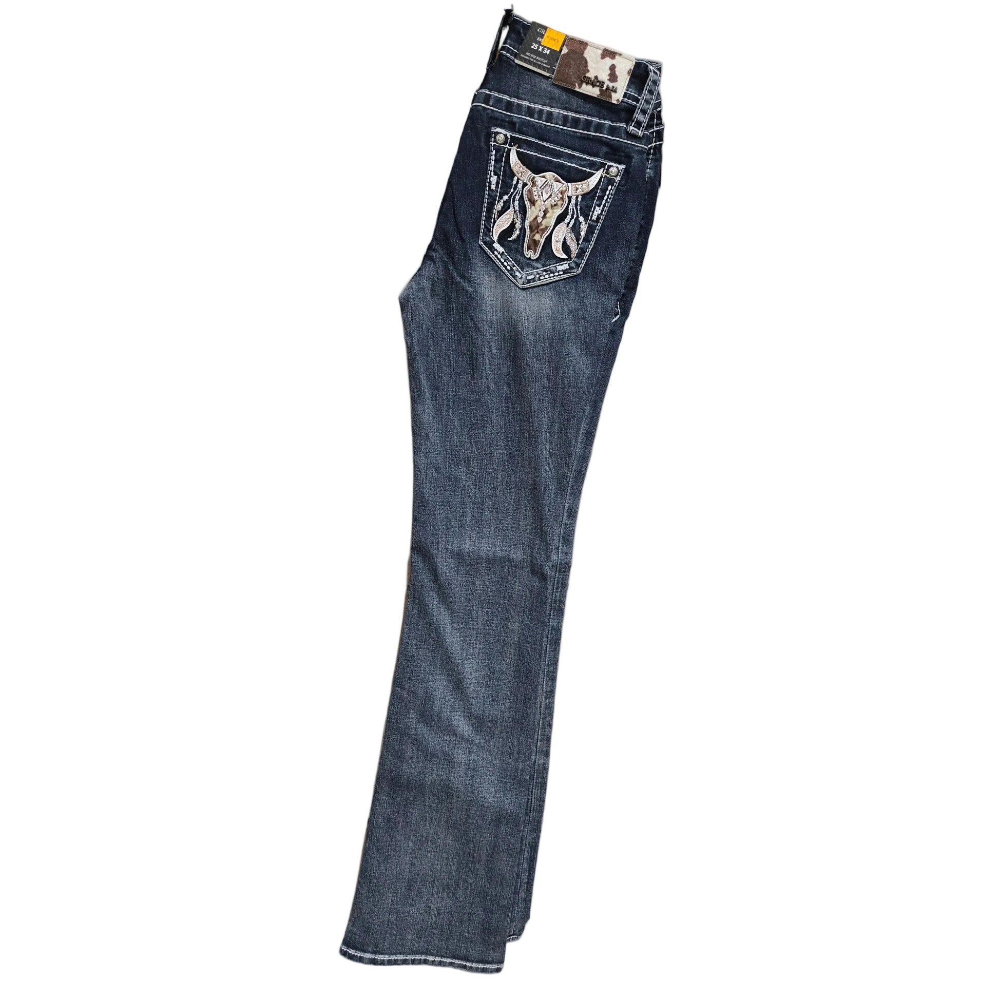 Grace in LA Women's Steer Head Jeans - Irvine Tack & Western Wear