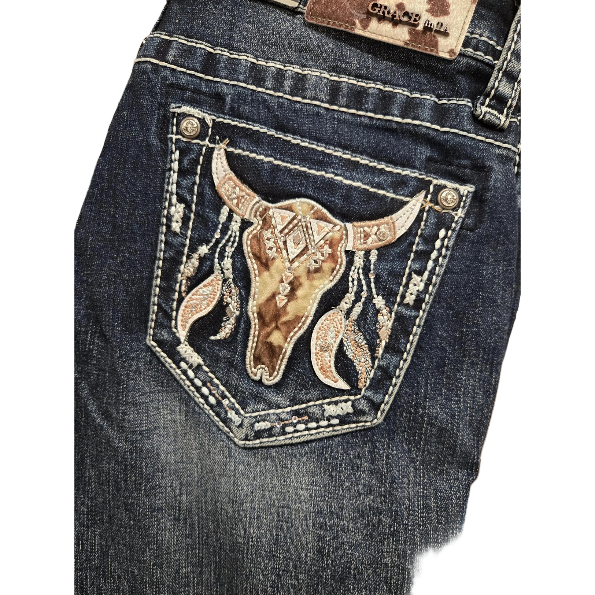 Grace in LA Women's Steer Head Jeans - Irvine Tack & Western Wear