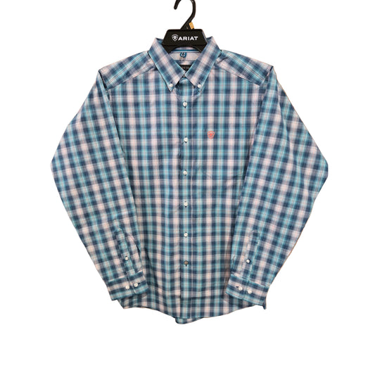 Ariat Men's Pro James Long Sleeve Plaid Shirt - White Plaid