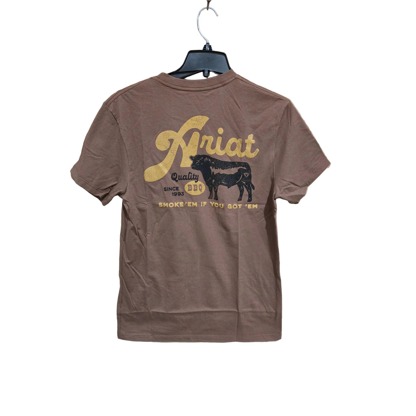 Ariat Men's BBQ Smoke Short Sleeve Tee Shirt - Soft Silt