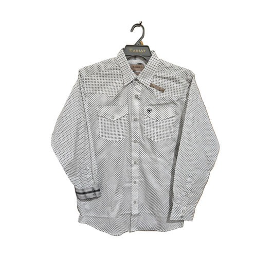 Ariat Men's WF Anthony FTD Long Sleeve Snap Shirt - White - Irvine Tack & Western Wear