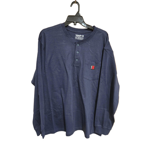 Wrangler Men's Riggs Work Long Sleeve Henley Shirt - Navy