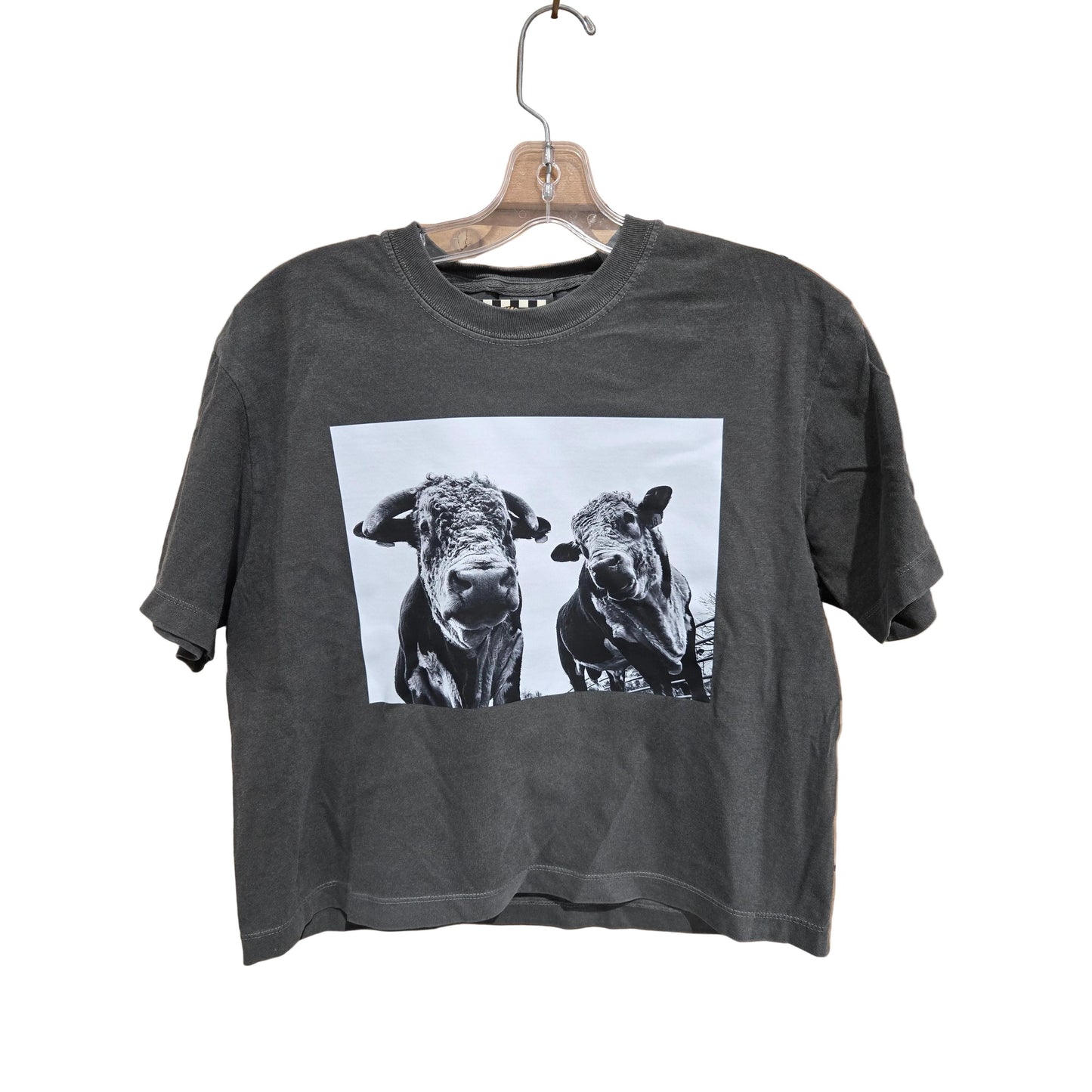 The Branded Roan Ranch Watch Cropped Tee Shirt - Pepper