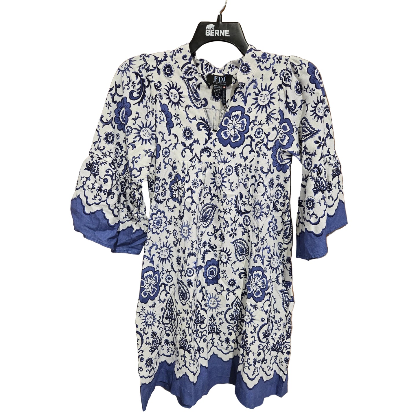 FDJ Women's Bell Sleeve V Neck Dress