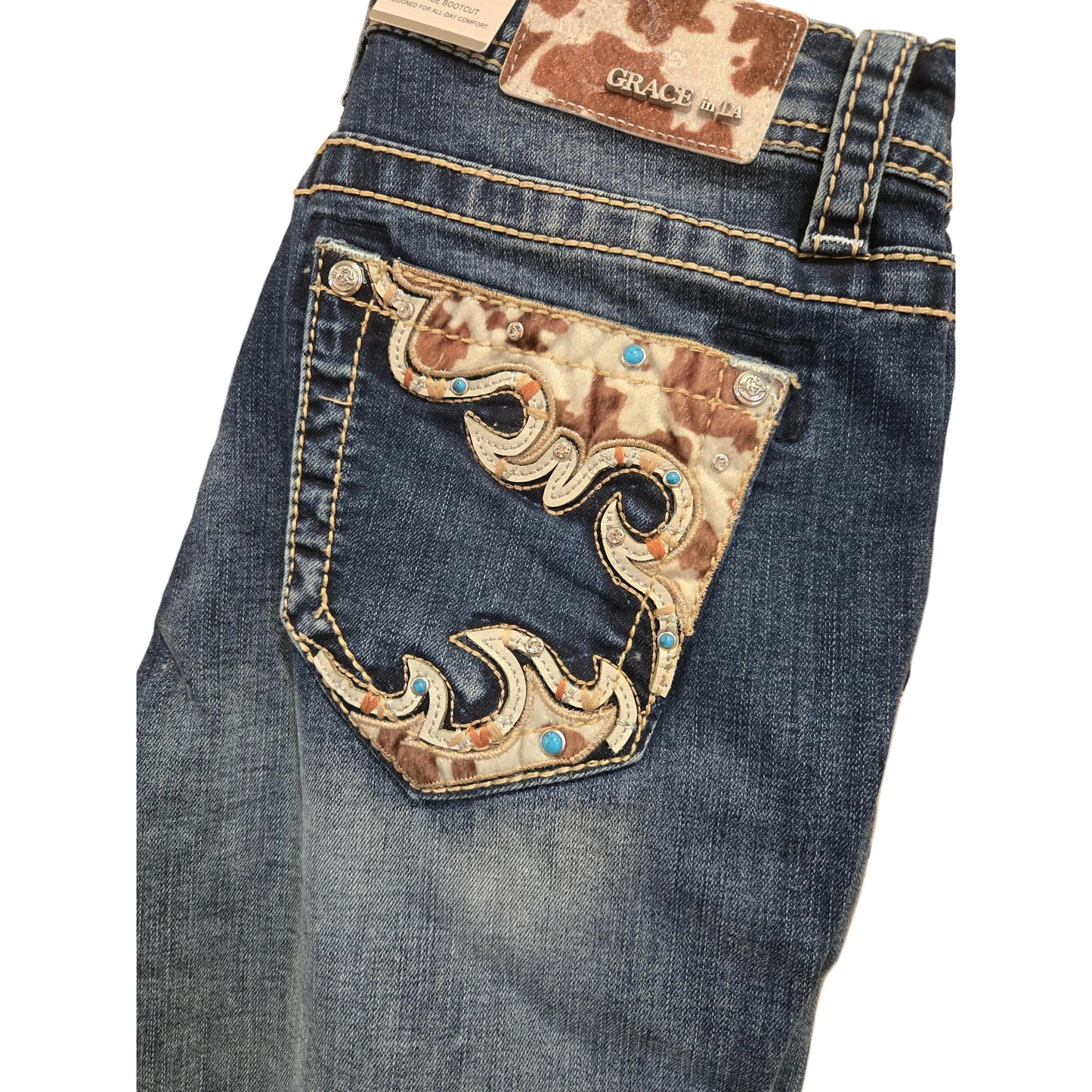 Grace in LA Women's Horse Hide Jeans
