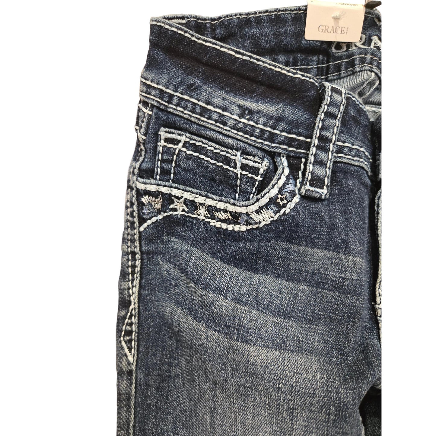 Grace in LA Girl's Stars Faux Flap Jeans