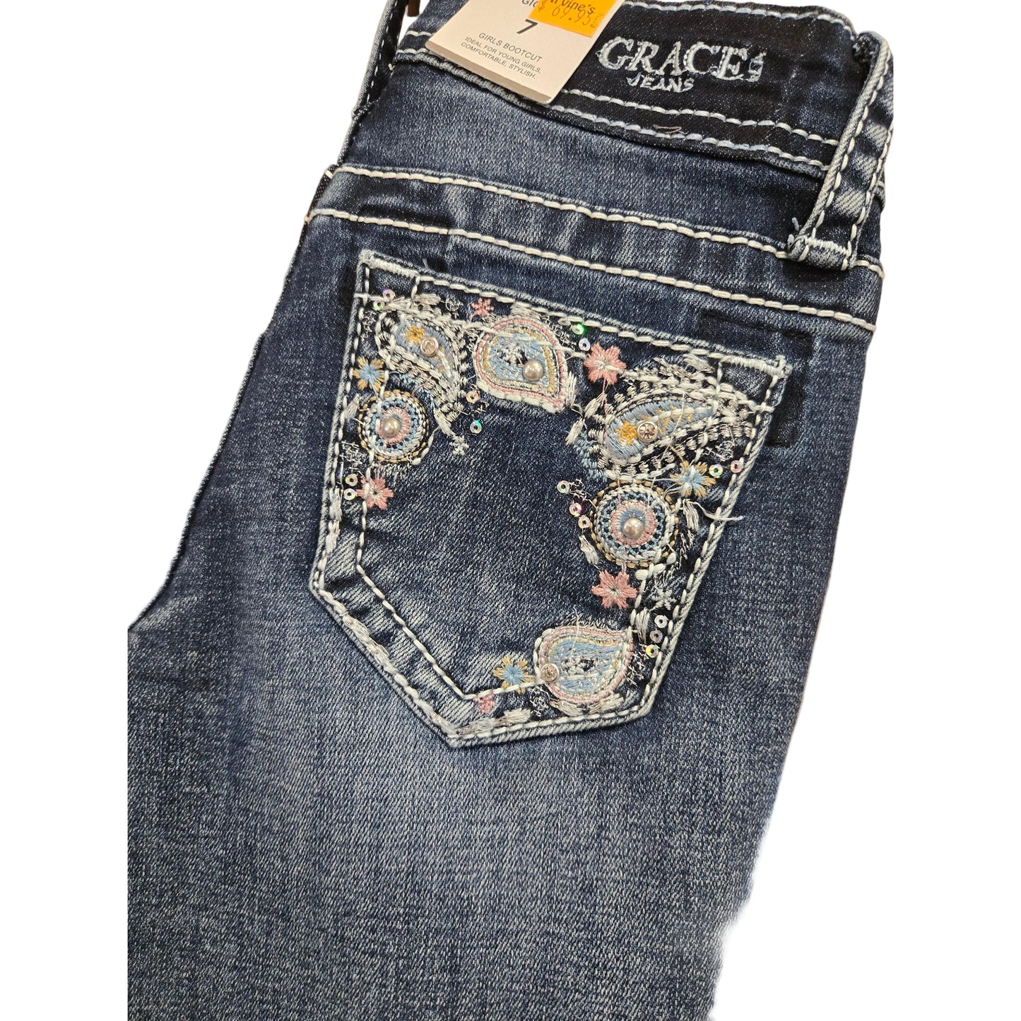 Grace in LA Girl's Paisley Modify Jeans