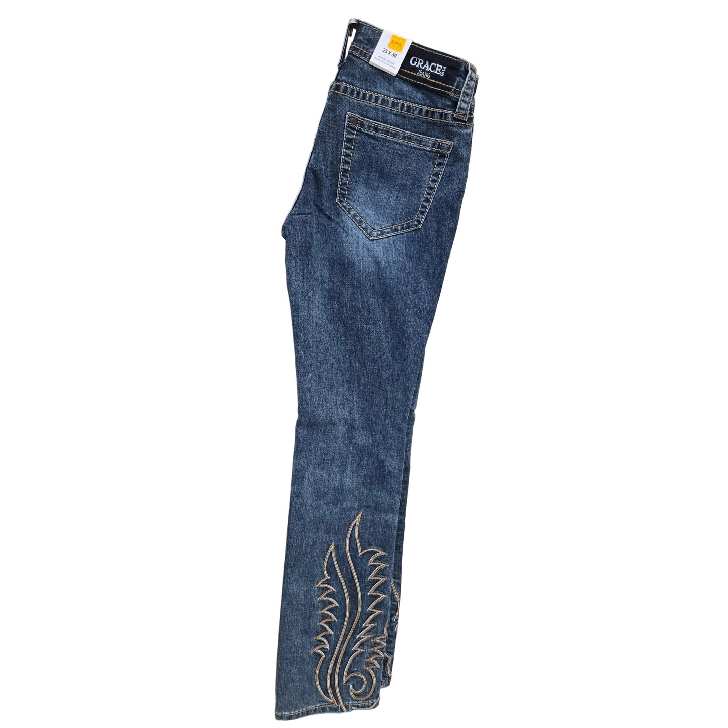 Grace in LA Women's Bug Tote Embroidered Jeans