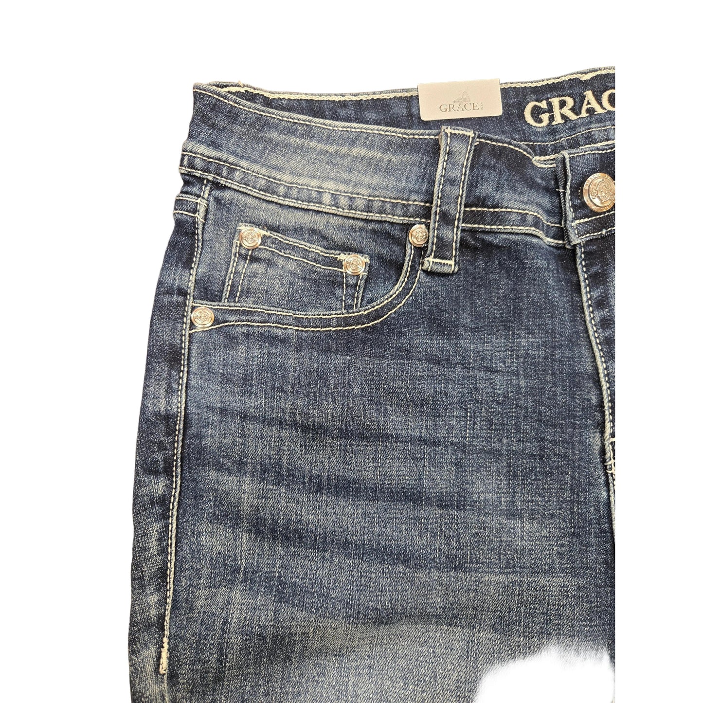 Grace in LA Women's Bug Tote Embroidered Jeans