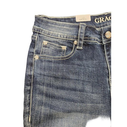 Grace in LA Women's Bug Tote Embroidered Jeans