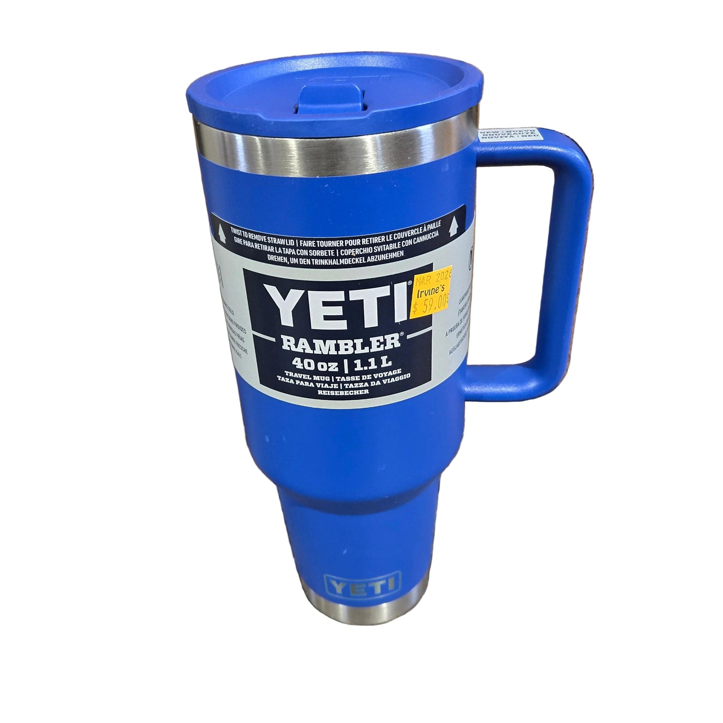 Yeti Rambler® 1.18L Travel Straw Mug w Colour Matched Straw Lid - Royal Blue