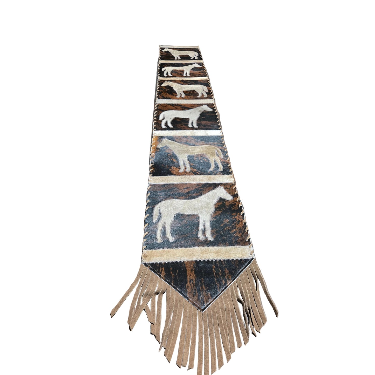 D2W Trading Table Runner Model 1 Single Horse w Fringes