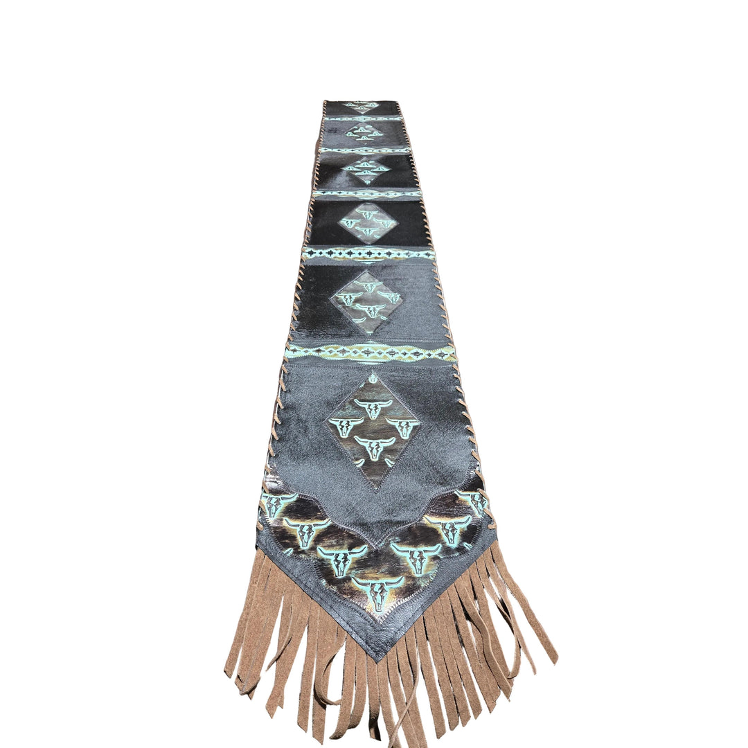 D2W Trading Fringed Longhorn Diamonds w Details &amp; Navajo Table Runner - Multiple Lengths