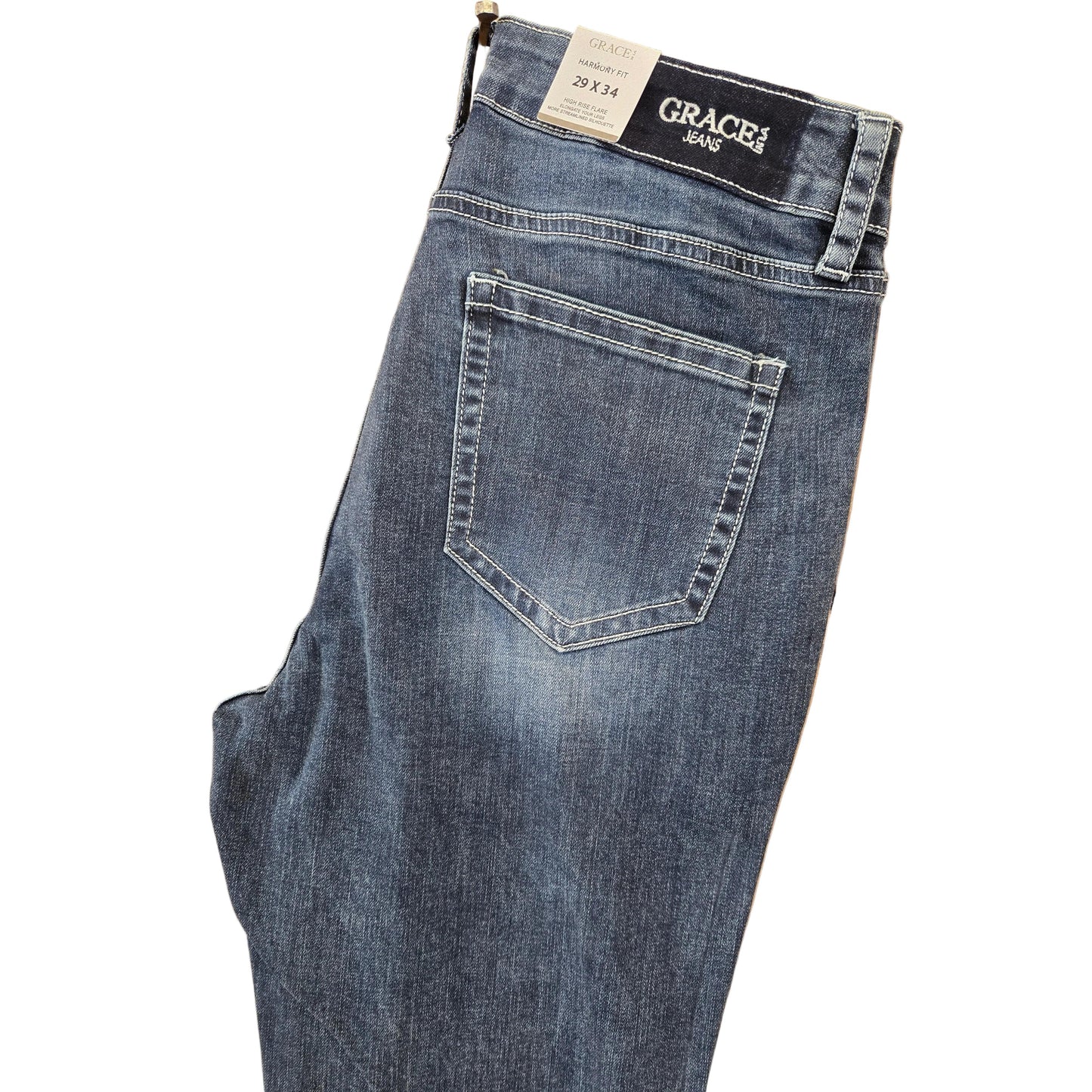 Grace in LA Women's Harmony Fit High Rise Flare Jean