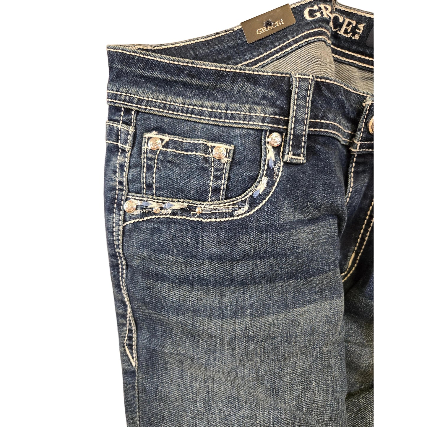 Grace in LA Women's Embellished Midrise Bootcut Jeans