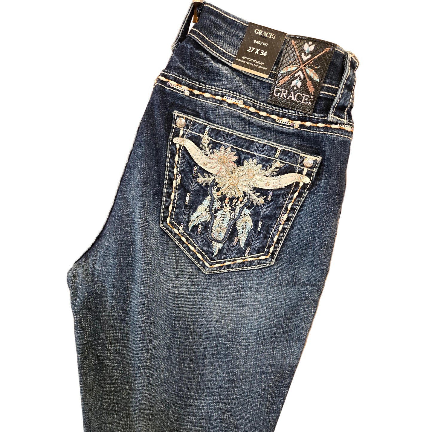 Grace in LA Women's Steer Head Jeans
