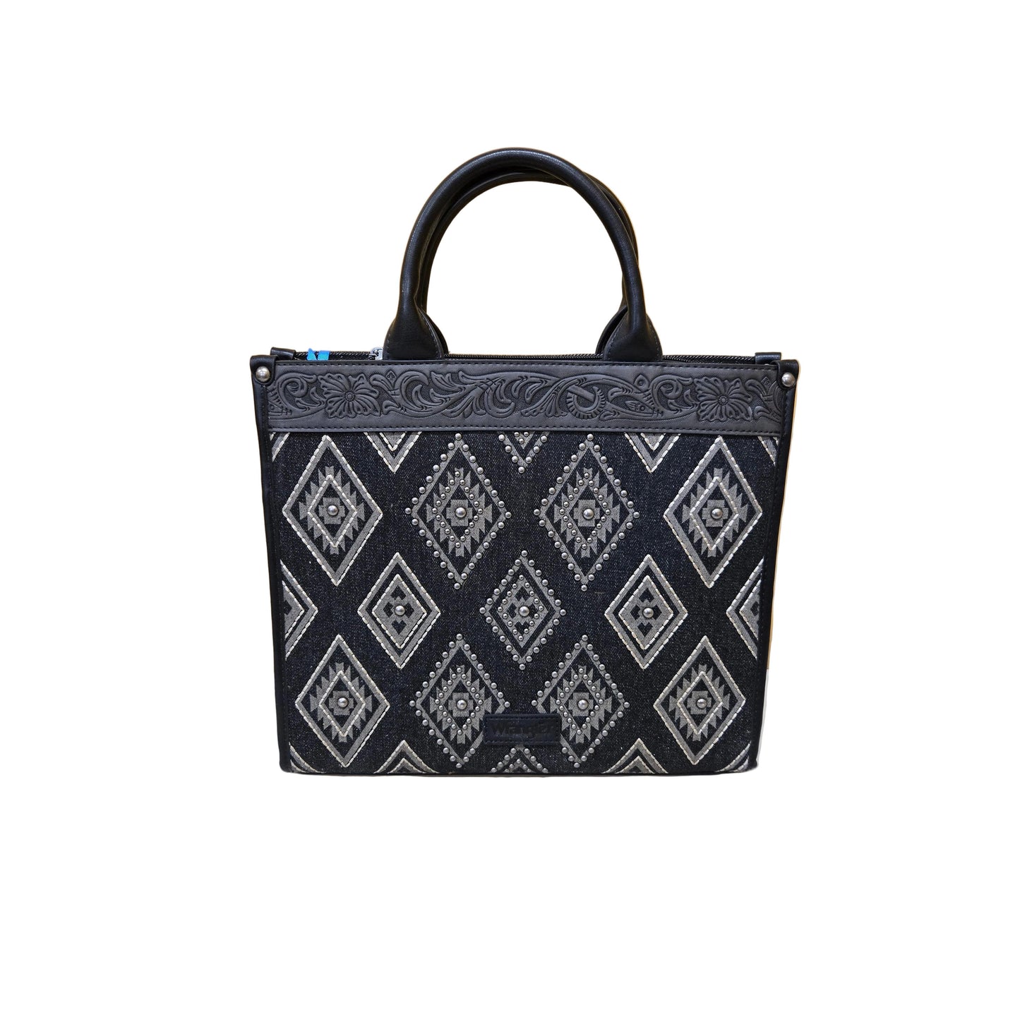 Wrangler Aztec Studded Denim Tote & Crossbody Bag- Multiple Colours