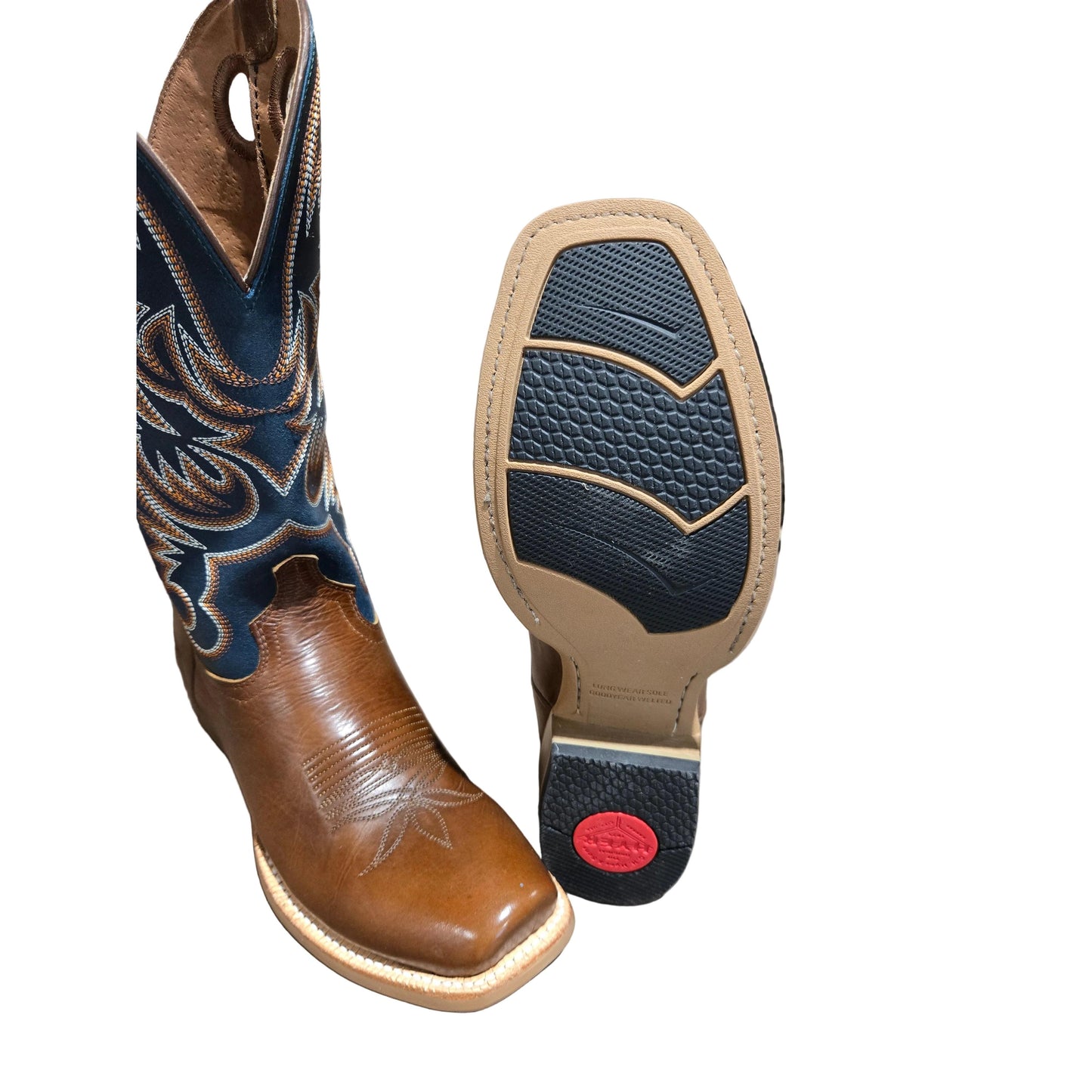 Hyer Men's  Burrton Western Boot - Matte Dark Blue