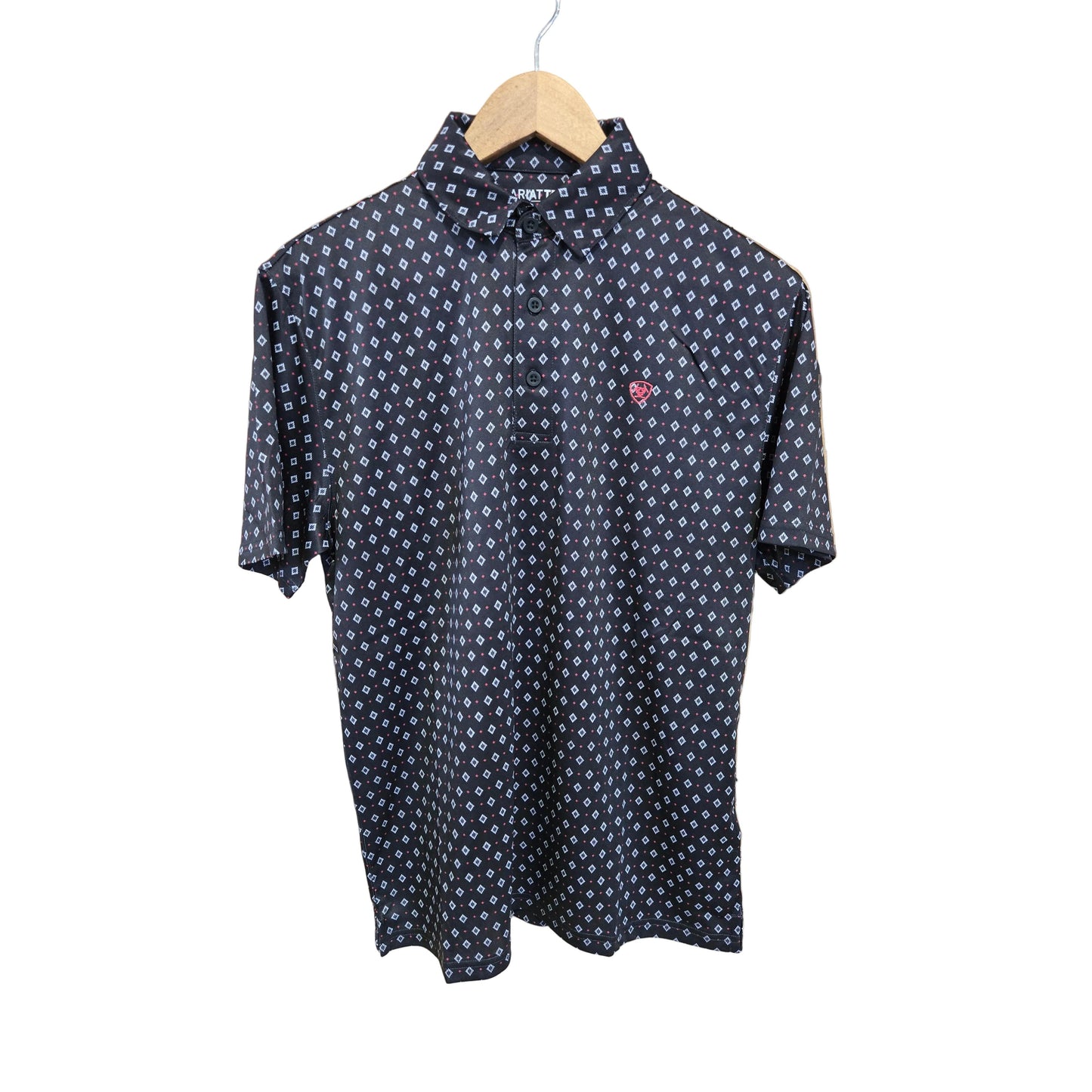 Ariat Men's Allover Geometric Print Polo - Black