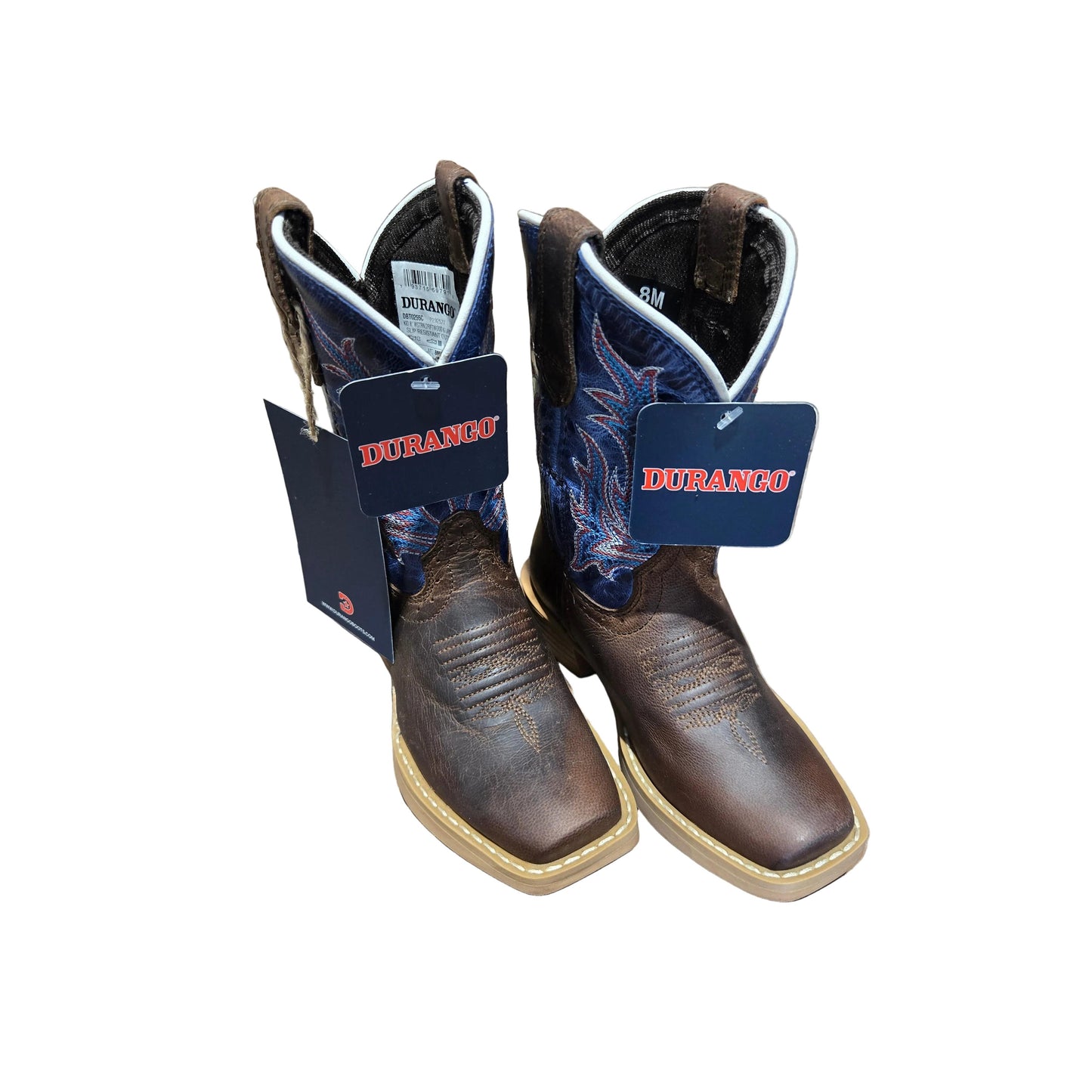 Durango Kid's Shyloh Little Kids 8 Inch Cutter Toe Western Boot - Drift Wood/Lapis Blue
