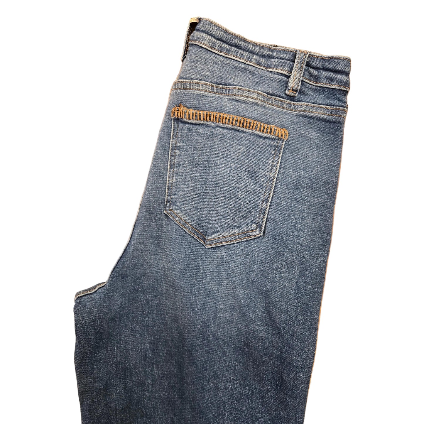 Lucky & Blessed Women's Western Stitch Denim Wide Leg Jean - Medium Wash