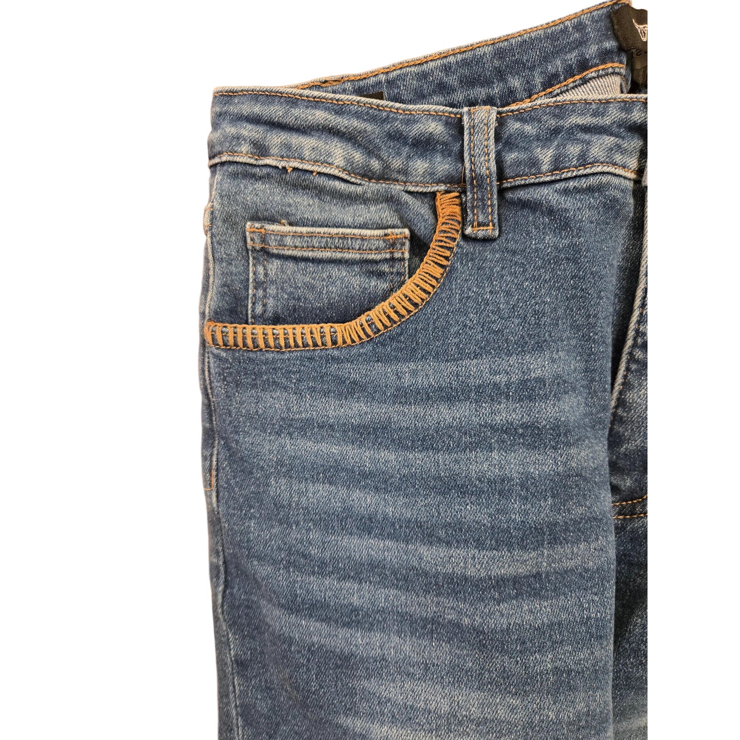Lucky & Blessed Women's Western Stitch Denim Wide Leg Jean - Medium Wash