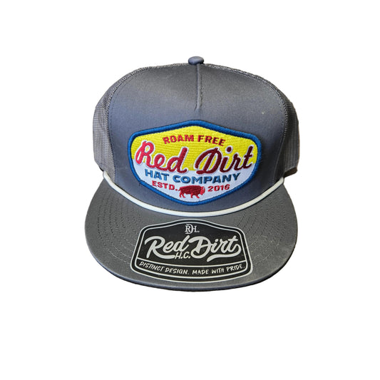 Red Dirt Hat Co. Old Timer 5 Panel  Cap - Charcoal/Charcoal