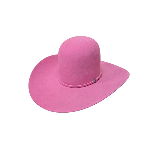 Rodeo King 7X Open Crown Felt Western Hat - Hot Pink