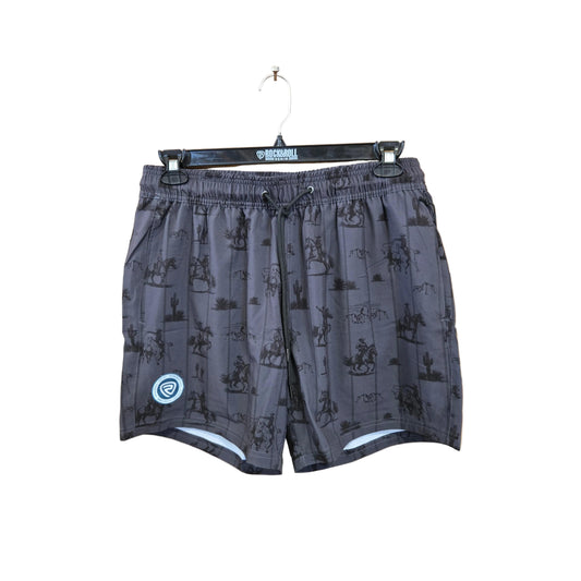 Rock & Roll Men's Novelty w/Lining Swim Volley Trunks - Charcoal