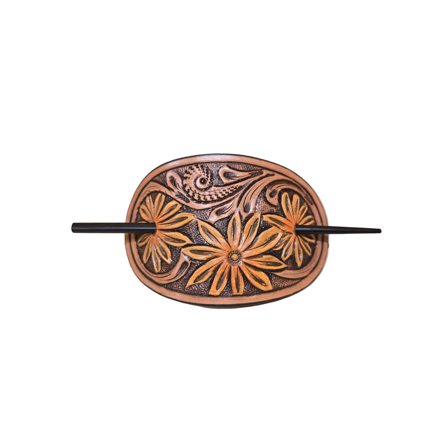 American Darling Leather Hair Stick Barrette