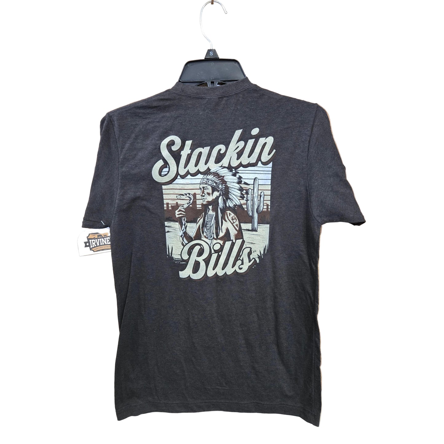 Stackin Bills Bit Tee Shirt - Charcoal