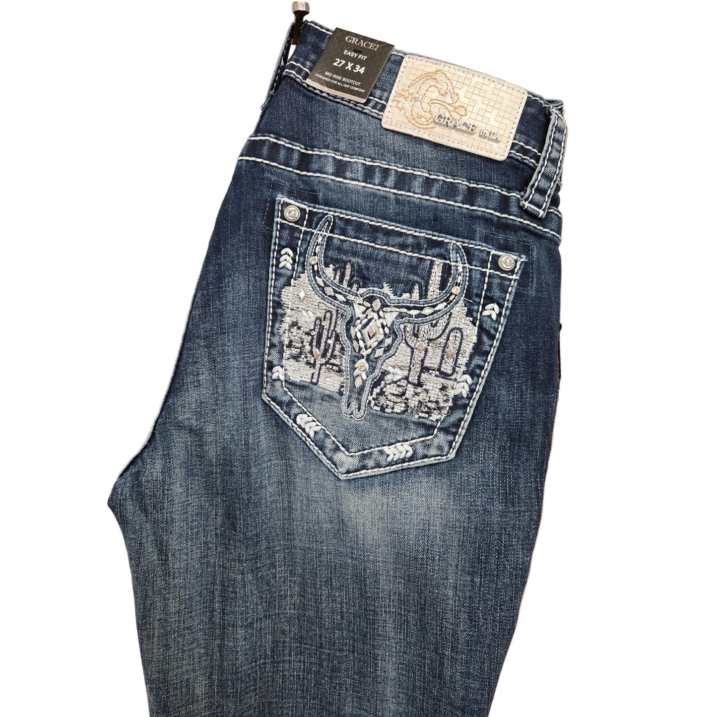 Grace in LA Women's Steer Head Jeans SL