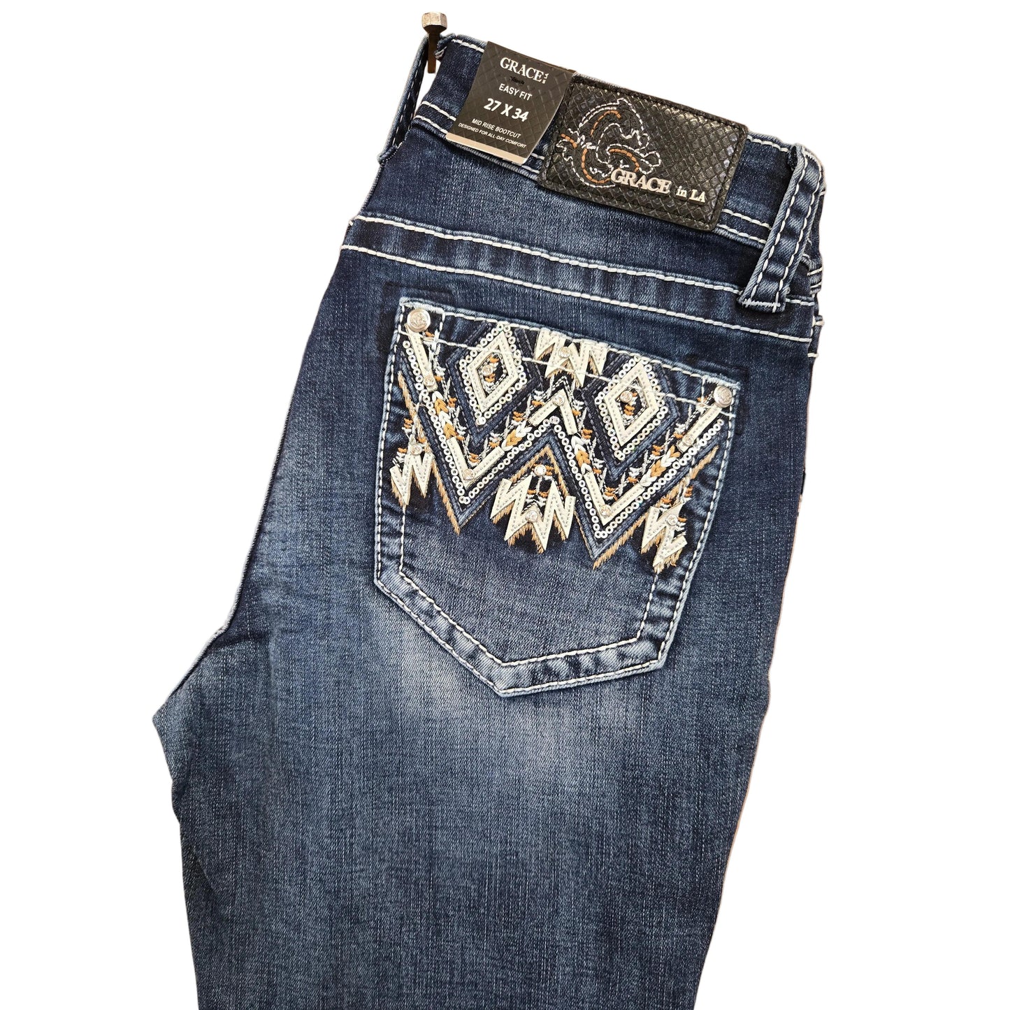 Grace in LA Women's Aztec Modify Jeans