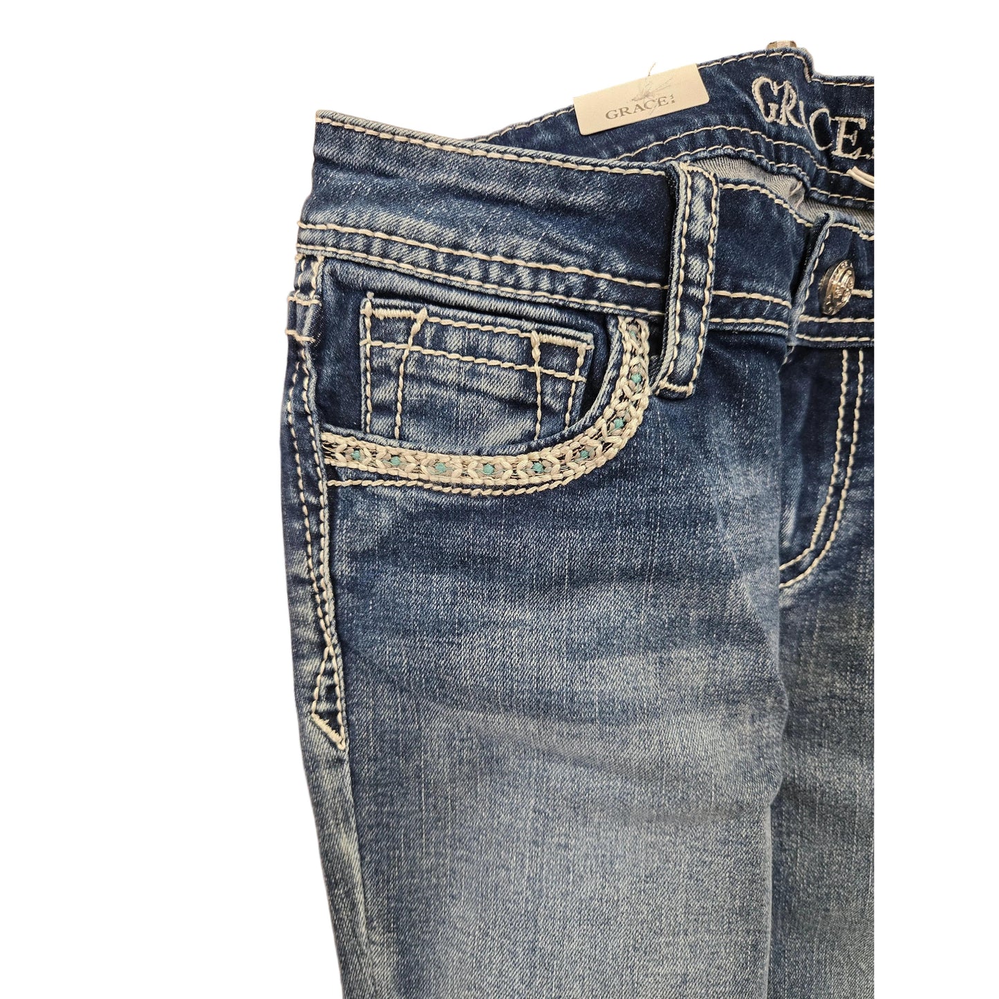 Grace in LA Girl's Bug Toe Jeans