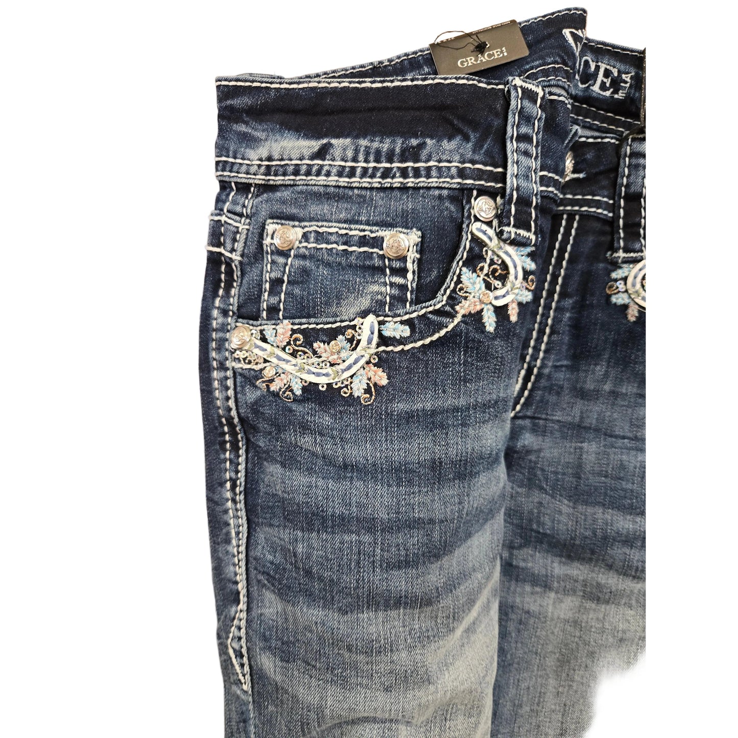 Grace in LA Women's Aztec Sequins Jeans