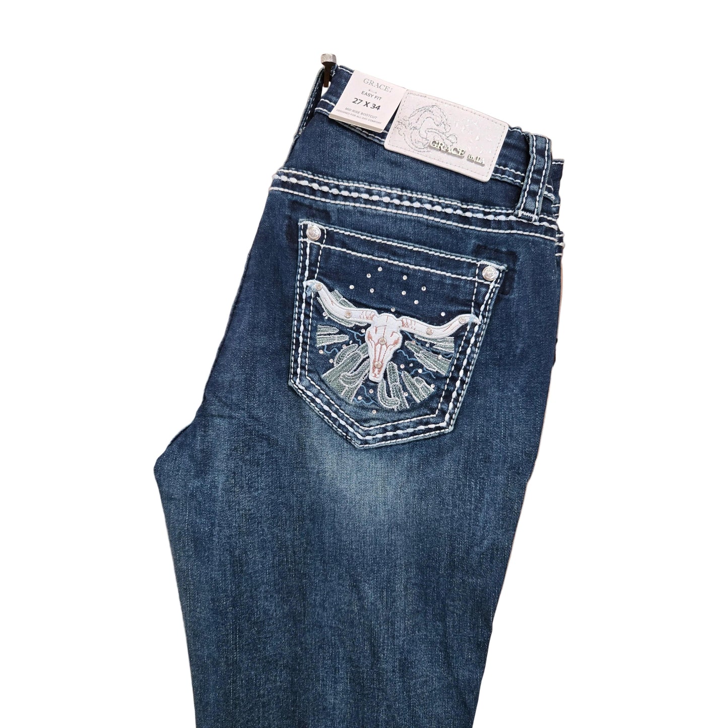 Grace in LA Women's Steer Head Jeans
