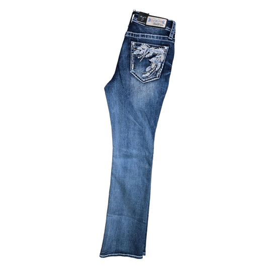 Grace in LA Women's Feather Modif Jeans