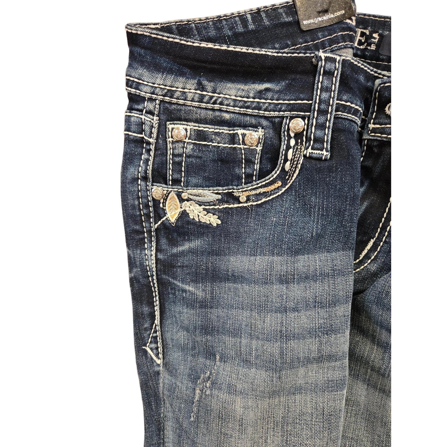 Grace in LA Women's Feather Modif Jeans