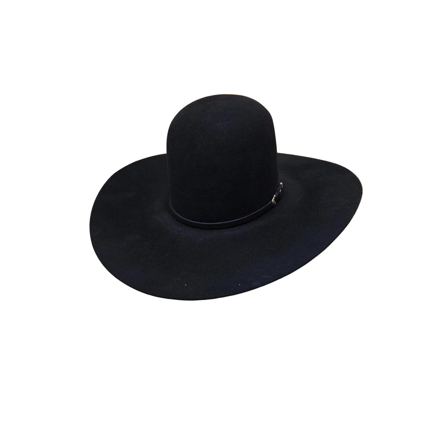 Rodeo King 10X Open Crown Felt Western Hat - Black 4 3/4" Brim