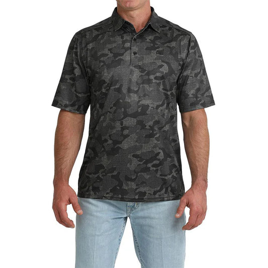 Cinch Men's Short Sleeve Arena Flex Polo- Black