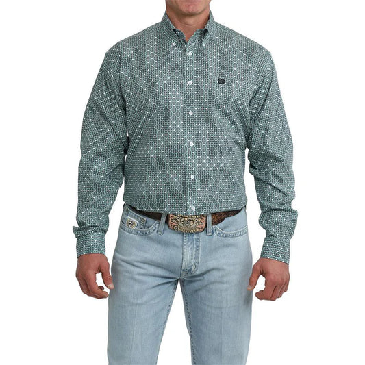 Cinch Men's Long Sleeve Shirt- Green