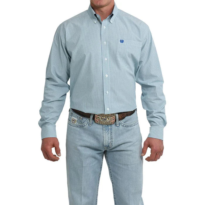 Cinch Men's Long Sleeve  Print Shirt- White