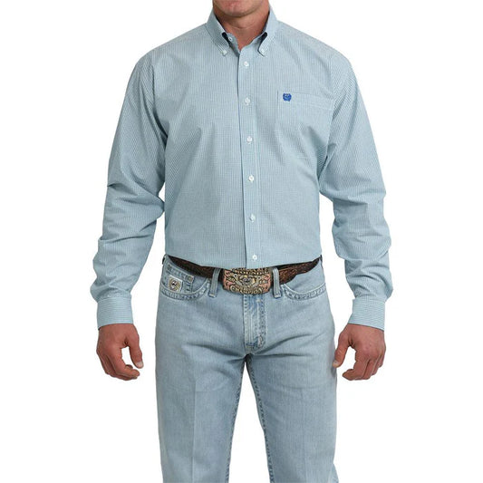 Cinch Men's Long Sleeve  Print Shirt- White