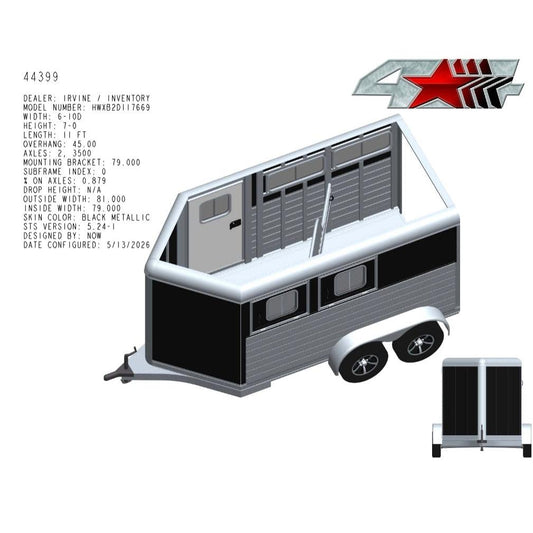2027 4-Star 11' 2-Horse Slant Load Bumper Pull