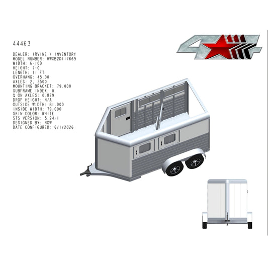 2027 4-Star 11' 2-Horse Slant Load Bumper Pull