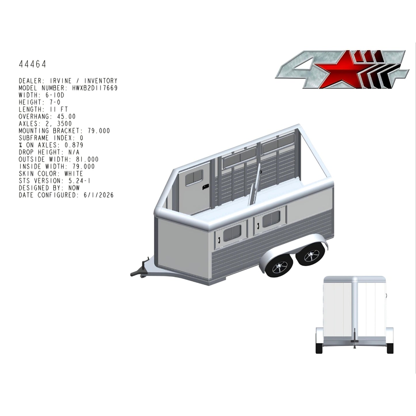 **COMING SOON** 2027 4-Star 11' 2-Horse Slant Load Bumper Pull
