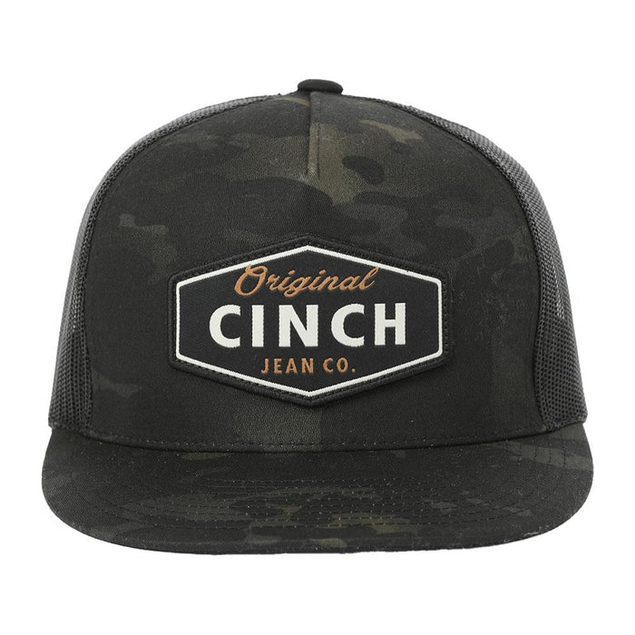 Cinch Men's Flat Bill  Trucker Cap - Black