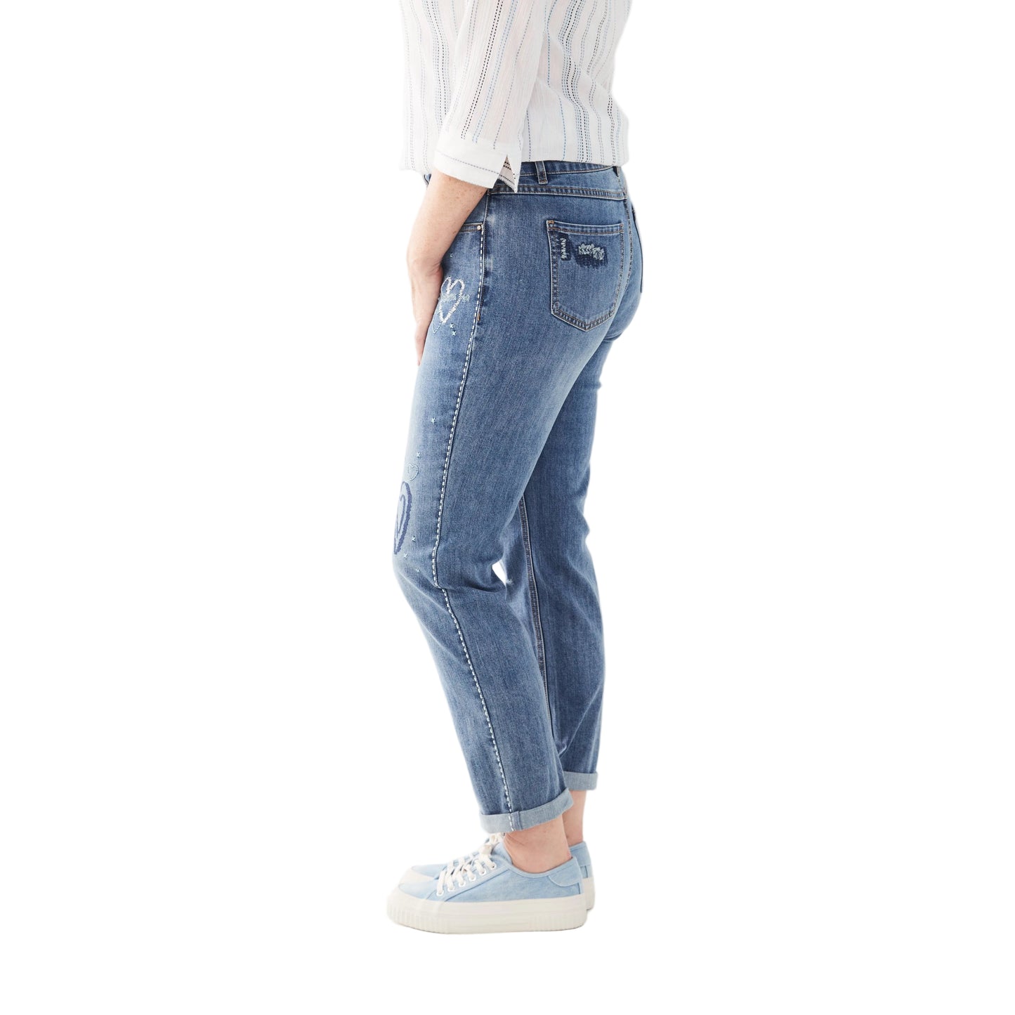 FDJ Women's Girlfriend Ankle Jeans - Light Blue