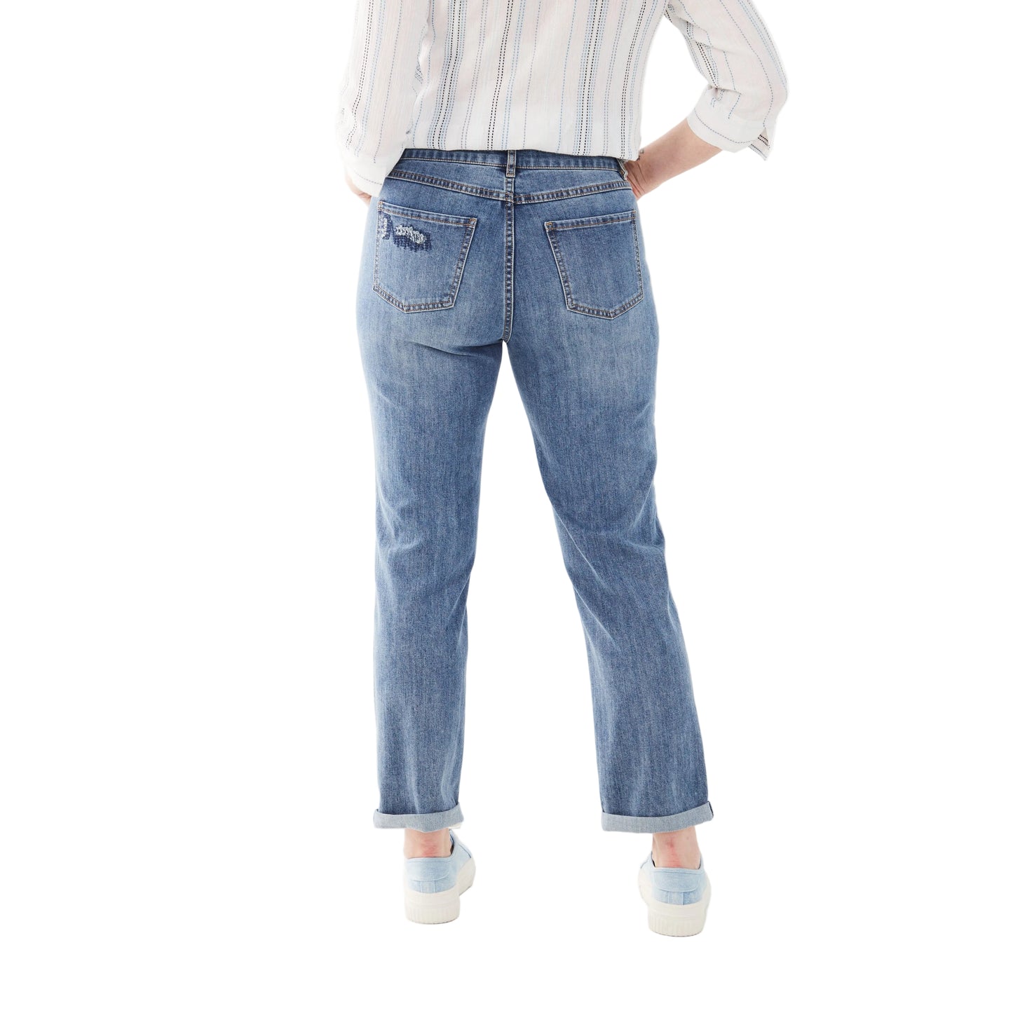 FDJ Women's Girlfriend Ankle Jeans - Light Blue