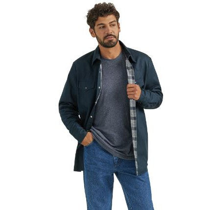 Wrangler  Men's Flannel Lined Long Sleeve Work Shirt-Black